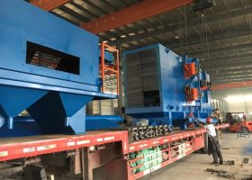 鹽城拋丸機生產廠家：一臺發(fā)往上海的鋼結構拋丸機