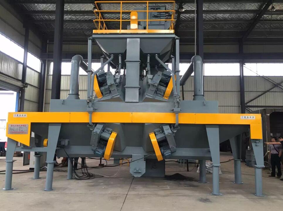 江蘇拋丸機除銹設備 1 為上海某上市發電公司訂做的鋼板預處理線和噴砂房的落地安裝使用 1