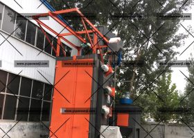 鹽城：Q37100吊鉤式拋丸機清理大型工件，重型工件效果